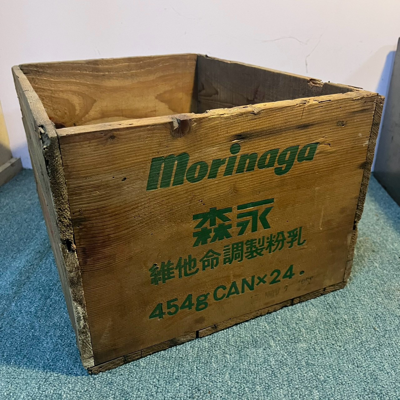 Japanese Morinaga dry milk wooden box日本森永奶粉木箱
